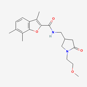 molecular formula C20H26N2O4 B6020900 N-[[1-(2-methoxyethyl)-5-oxopyrrolidin-3-yl]methyl]-3,6,7-trimethyl-1-benzofuran-2-carboxamide 