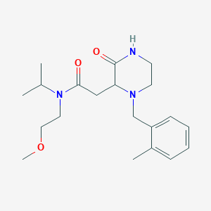 molecular formula C20H31N3O3 B6020910 N-isopropyl-N-(2-methoxyethyl)-2-[1-(2-methylbenzyl)-3-oxo-2-piperazinyl]acetamide 