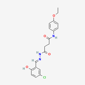 molecular formula C19H20ClN3O4 B6020923 N'-[(E)-(5-chloro-2-hydroxyphenyl)methylideneamino]-N-(4-ethoxyphenyl)butanediamide 