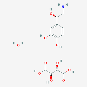 molecular formula C8H11NO3. C4H6O6 B602098 Noradrenaline bitartrate monohydrate CAS No. 339091-66-6