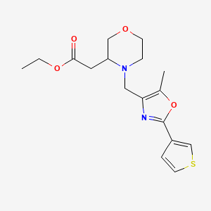 molecular formula C17H22N2O4S B6020995 Ethyl 2-[4-[(5-methyl-2-thiophen-3-yl-1,3-oxazol-4-yl)methyl]morpholin-3-yl]acetate 