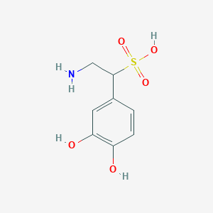 molecular formula C8H11NO5S B602100 2-Amino-1-(3,4-dihydroxyphenyl)ethane-1-sulfonic acid CAS No. 24159-36-2