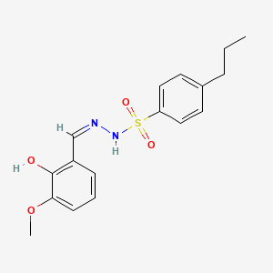 molecular formula C17H20N2O4S B6021085 N'-(2-hydroxy-3-methoxybenzylidene)-4-propylbenzenesulfonohydrazide 