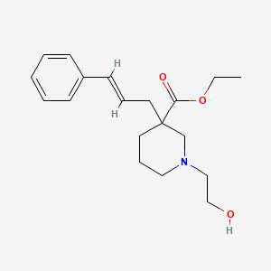 molecular formula C19H27NO3 B6021088 ethyl 1-(2-hydroxyethyl)-3-[(2E)-3-phenyl-2-propen-1-yl]-3-piperidinecarboxylate 
