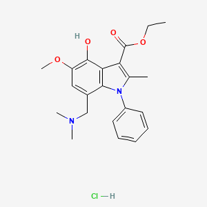 molecular formula C22H27ClN2O4 B6021105 ethyl 7-[(dimethylamino)methyl]-4-hydroxy-5-methoxy-2-methyl-1-phenyl-1H-indole-3-carboxylate hydrochloride 