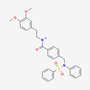 molecular formula C30H30N2O5S B6021127 N-[2-(3,4-dimethoxyphenyl)ethyl]-4-{[phenyl(phenylsulfonyl)amino]methyl}benzamide 