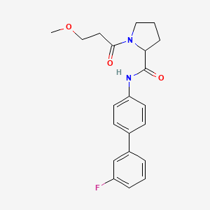 molecular formula C21H23FN2O3 B6021132 N-[4-(3-fluorophenyl)phenyl]-1-(3-methoxypropanoyl)pyrrolidine-2-carboxamide 