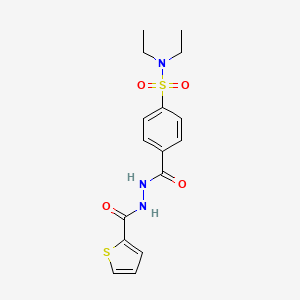 molecular formula C16H19N3O4S2 B6021163 N,N-diethyl-4-{[2-(2-thienylcarbonyl)hydrazino]carbonyl}benzenesulfonamide 