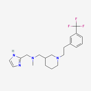 molecular formula C20H27F3N4 B6021180 N-(1H-imidazol-2-ylmethyl)-N-methyl-1-[1-[2-[3-(trifluoromethyl)phenyl]ethyl]piperidin-3-yl]methanamine 
