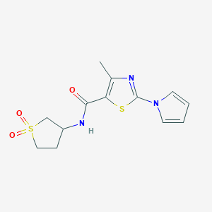 molecular formula C13H15N3O3S2 B6021188 N-(1,1-dioxidotetrahydrothiophen-3-yl)-4-methyl-2-(1H-pyrrol-1-yl)-1,3-thiazole-5-carboxamide 