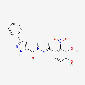 molecular formula C18H15N5O5 B6021277 N'-(4-hydroxy-3-methoxy-2-nitrobenzylidene)-3-phenyl-1H-pyrazole-5-carbohydrazide 