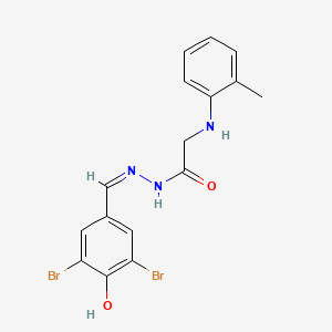 molecular formula C16H15Br2N3O2 B6021354 N'-(3,5-dibromo-4-hydroxybenzylidene)-2-[(2-methylphenyl)amino]acetohydrazide 
