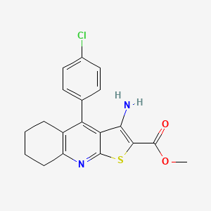 molecular formula C19H17ClN2O2S B6021361 METHYL 3-AMINO-4-(4-CHLOROPHENYL)-5H,6H,7H,8H-THIENO[2,3-B]QUINOLINE-2-CARBOXYLATE 