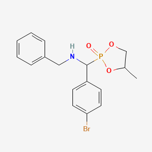 molecular formula C17H19BrNO3P B6021367 N-benzyl-1-(4-bromophenyl)-1-(4-methyl-2-oxido-1,3,2-dioxaphospholan-2-yl)methanamine 