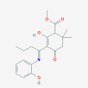 molecular formula C20H25NO5 B6021465 methyl 5-{1-[(2-hydroxyphenyl)amino]butylidene}-2,2-dimethyl-4,6-dioxocyclohexanecarboxylate 
