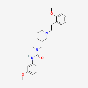 molecular formula C24H33N3O3 B6021479 N'-(3-methoxyphenyl)-N-({1-[2-(2-methoxyphenyl)ethyl]-3-piperidinyl}methyl)-N-methylurea 