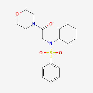 molecular formula C18H26N2O4S B6021493 N-cyclohexyl-N-[2-(morpholin-4-yl)-2-oxoethyl]benzenesulfonamide 