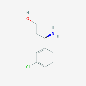 molecular formula C9H12ClNO B060215 (r)-3-(3-Chlorophenyl)-beta-alaninol CAS No. 1213949-37-1