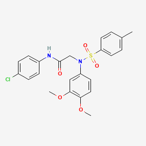 molecular formula C23H23ClN2O5S B6021516 N-(4-Chlorophenyl)-N~2~-(3,4-dimethoxyphenyl)-N~2~-(4-methylbenzene-1-sulfonyl)glycinamide CAS No. 6015-30-1