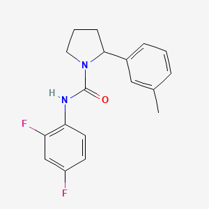 molecular formula C18H18F2N2O B6021548 N-(2,4-difluorophenyl)-2-(3-methylphenyl)-1-pyrrolidinecarboxamide 