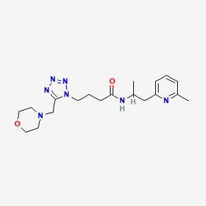 molecular formula C19H29N7O2 B6021553 N-[1-methyl-2-(6-methyl-2-pyridinyl)ethyl]-4-[5-(4-morpholinylmethyl)-1H-tetrazol-1-yl]butanamide 