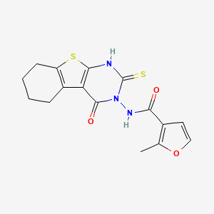 molecular formula C16H15N3O3S2 B6021587 N-(2-mercapto-4-oxo-5,6,7,8-tetrahydro[1]benzothieno[2,3-d]pyrimidin-3(4H)-yl)-2-methyl-3-furamide 