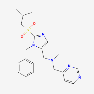 molecular formula C21H27N5O2S B6021609 N-[[3-benzyl-2-(2-methylpropylsulfonyl)imidazol-4-yl]methyl]-N-methyl-1-pyrimidin-4-ylmethanamine 