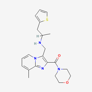 molecular formula C21H26N4O2S B6021668 N-{[8-methyl-2-(4-morpholinylcarbonyl)imidazo[1,2-a]pyridin-3-yl]methyl}-1-(2-thienyl)-2-propanamine 