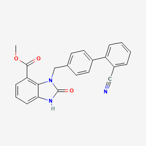 molecular formula C23H17N3O3 B602169 Methyl 3-((2'-cyano-[1,1'-biphenyl]-4-yl)methyl)-2-oxo-2,3-dihydro-1H-benzo[d]imidazole-4-carboxylate CAS No. 139481-33-7
