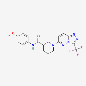 molecular formula C19H19F3N6O2 B6021763 N-(4-methoxyphenyl)-1-[3-(trifluoromethyl)[1,2,4]triazolo[4,3-b]pyridazin-6-yl]piperidine-3-carboxamide 