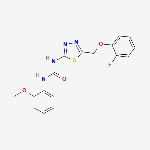 molecular formula C17H15FN4O3S B6021789 N-{5-[(2-fluorophenoxy)methyl]-1,3,4-thiadiazol-2-yl}-N'-(2-methoxyphenyl)urea 