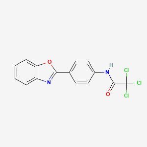 molecular formula C15H9Cl3N2O2 B6021802 N-[4-(1,3-benzoxazol-2-yl)phenyl]-2,2,2-trichloroacetamide 