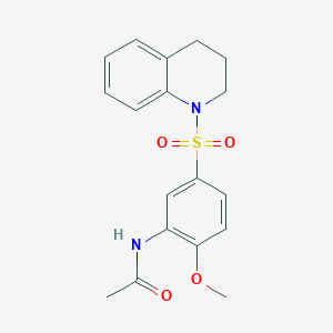 molecular formula C18H20N2O4S B6021848 N-[5-(3,4-dihydro-2H-quinolin-1-ylsulfonyl)-2-methoxyphenyl]acetamide 