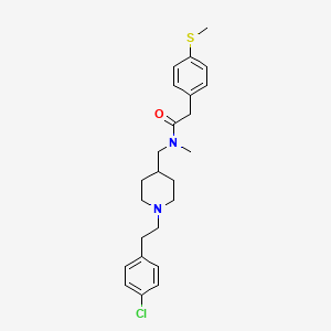 molecular formula C24H31ClN2OS B6021851 N-({1-[2-(4-chlorophenyl)ethyl]-4-piperidinyl}methyl)-N-methyl-2-[4-(methylthio)phenyl]acetamide 