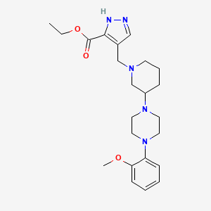 molecular formula C23H33N5O3 B6021853 ethyl 4-[[3-[4-(2-methoxyphenyl)piperazin-1-yl]piperidin-1-yl]methyl]-1H-pyrazole-5-carboxylate 