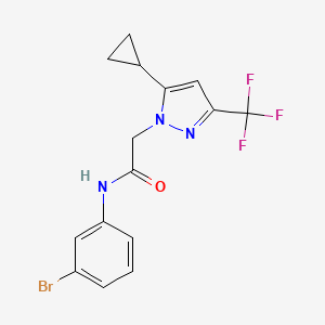 molecular formula C15H13BrF3N3O B6021880 N~1~-(3-BROMOPHENYL)-2-[5-CYCLOPROPYL-3-(TRIFLUOROMETHYL)-1H-PYRAZOL-1-YL]ACETAMIDE 