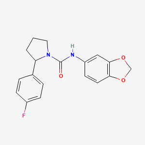 molecular formula C18H17FN2O3 B6021987 N-1,3-benzodioxol-5-yl-2-(4-fluorophenyl)-1-pyrrolidinecarboxamide 