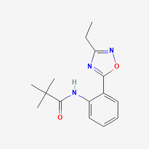 molecular formula C15H19N3O2 B6021995 N-[2-(3-ethyl-1,2,4-oxadiazol-5-yl)phenyl]-2,2-dimethylpropanamide 