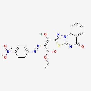 molecular formula C20H14N6O6S B6022004 ethyl 2-[(4-nitrophenyl)hydrazono]-3-oxo-3-(5-oxo-5H-[1,3,4]thiadiazolo[3,2-a]quinazolin-2-yl)propanoate 