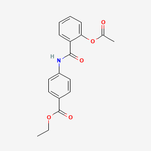 molecular formula C18H17NO5 B602210 Ethyl 4-[(2-acetyloxybenzoyl)amino]benzoate CAS No. 23437-10-7