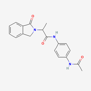 molecular formula C19H19N3O3 B6022150 N-(4-Acetamidophenyl)-2-(1-oxo-2,3-dihydro-1H-isoindol-2-YL)propanamide 