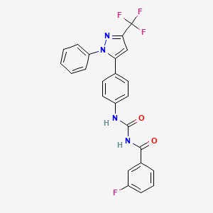 molecular formula C24H16F4N4O2 B6022173 N-(3-FLUOROBENZOYL)-N'-{4-[1-PHENYL-3-(TRIFLUOROMETHYL)-1H-PYRAZOL-5-YL]PHENYL}UREA 