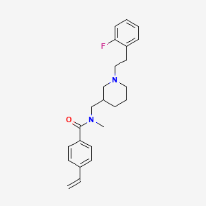 molecular formula C24H29FN2O B6022202 N-({1-[2-(2-fluorophenyl)ethyl]-3-piperidinyl}methyl)-N-methyl-4-vinylbenzamide 