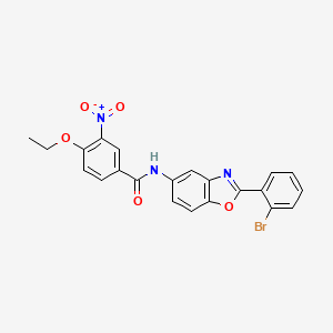 molecular formula C22H16BrN3O5 B6022289 N-[2-(2-bromophenyl)-1,3-benzoxazol-5-yl]-4-ethoxy-3-nitrobenzamide 