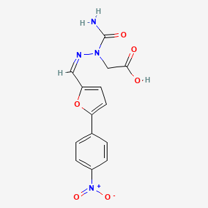 molecular formula C14H12N4O6 B602240 2-[carbamoyl-[(Z)-[5-(4-nitrophenyl)furan-2-yl]methylideneamino]amino]acetic acid CAS No. 57268-33-4