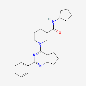 molecular formula C24H30N4O B6022427 N-cyclopentyl-1-(2-phenyl-6,7-dihydro-5H-cyclopenta[d]pyrimidin-4-yl)-3-piperidinecarboxamide 