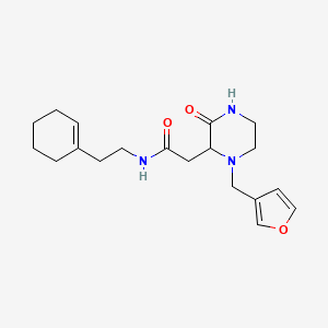 molecular formula C19H27N3O3 B6022446 N-[2-(cyclohexen-1-yl)ethyl]-2-[1-(furan-3-ylmethyl)-3-oxopiperazin-2-yl]acetamide 
