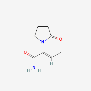 molecular formula C8H12N2O2 B602252 2-(2-Oxopyrrolidin-1-yl)but-2-enamide, (2Z)- CAS No. 358629-47-7