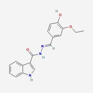 molecular formula C18H17N3O3 B6022559 N'-(3-ethoxy-4-hydroxybenzylidene)-1H-indole-3-carbohydrazide 