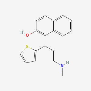 molecular formula C18H19NOS B602260 1-(3-(Methylamino)-1-(thiophen-2-yl)propyl)naphthalen-2-ol CAS No. 1346599-09-4